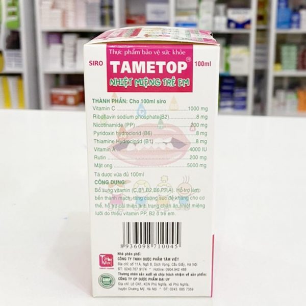 Mặt bên khác của sản phẩm Tametop Siro