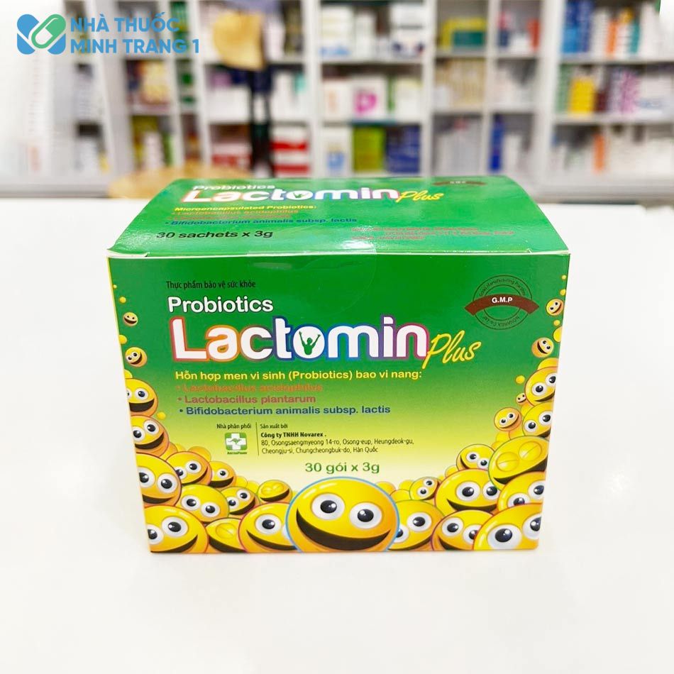 Hộp 30 gói men vi sinh Lactomin Plus được chụp tại Nhà Thuốc Minh Trang 1