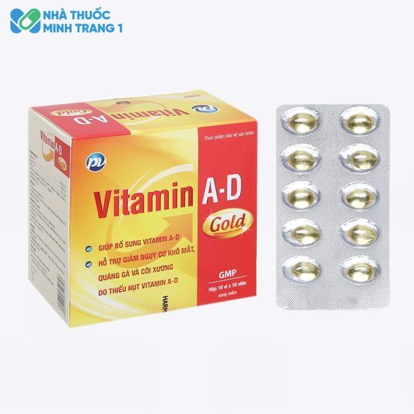 Hộp và vỉ Vitamin AD Gold