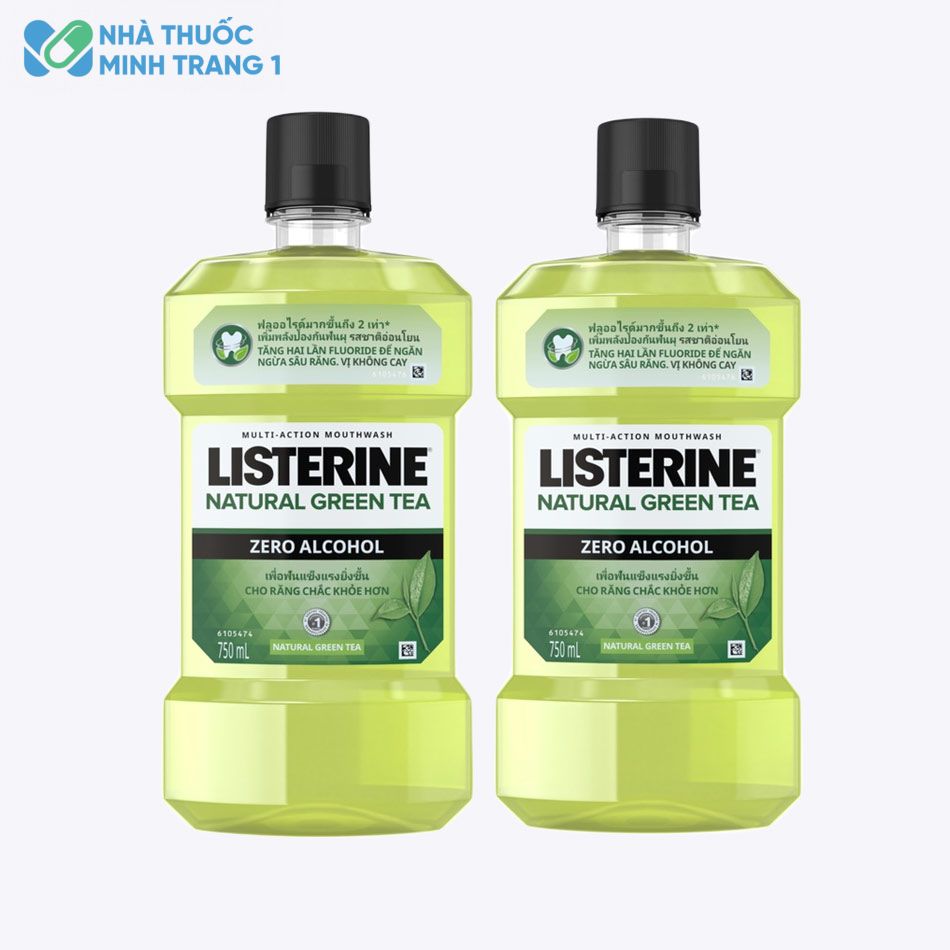 Listerine Trà Xanh công thức kết hợp giữa 4 tinh dầu, tinh chất Trà Xanh và Fluoride