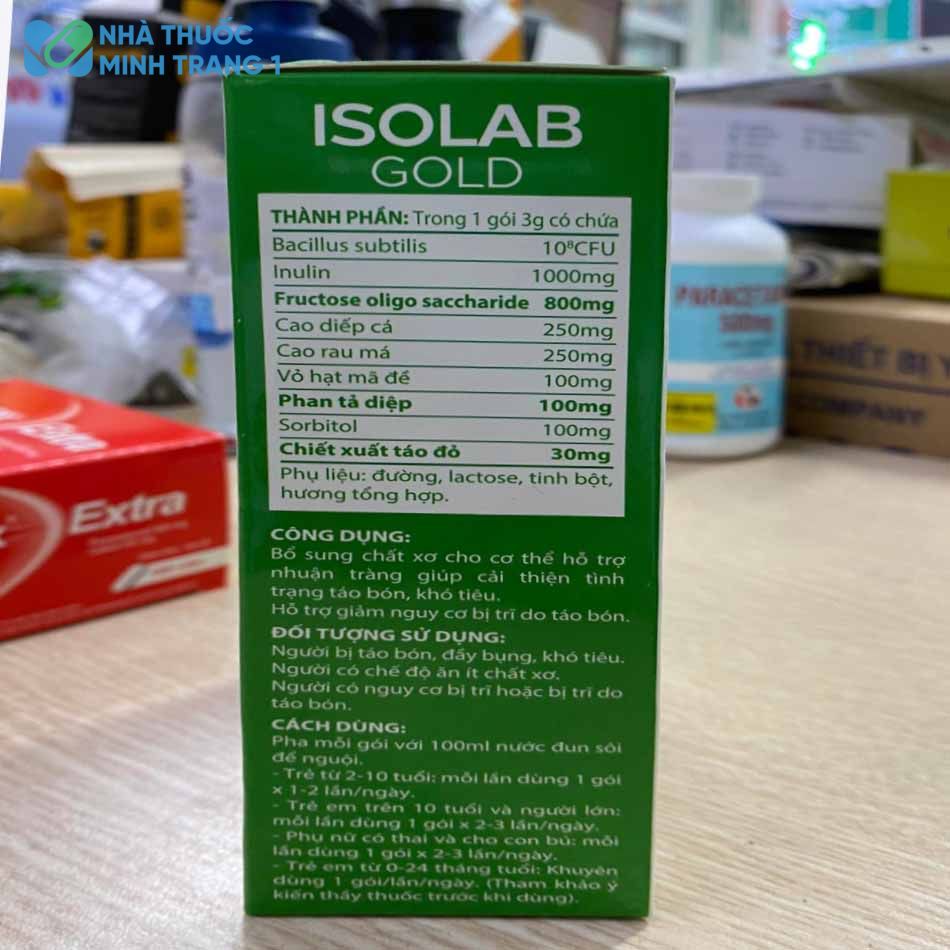 Thành phần có trong sản phẩm Isolab Gold