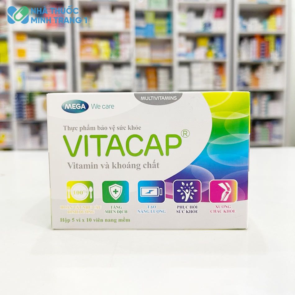 Hộp sản phẩm VITACAP được chụp tại Nhà Thuốc Minh Trang 1