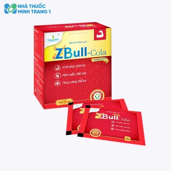 Hình ảnh: Hộp và gói sản phẩm bột sủi tăng lực ZBULL-Cola