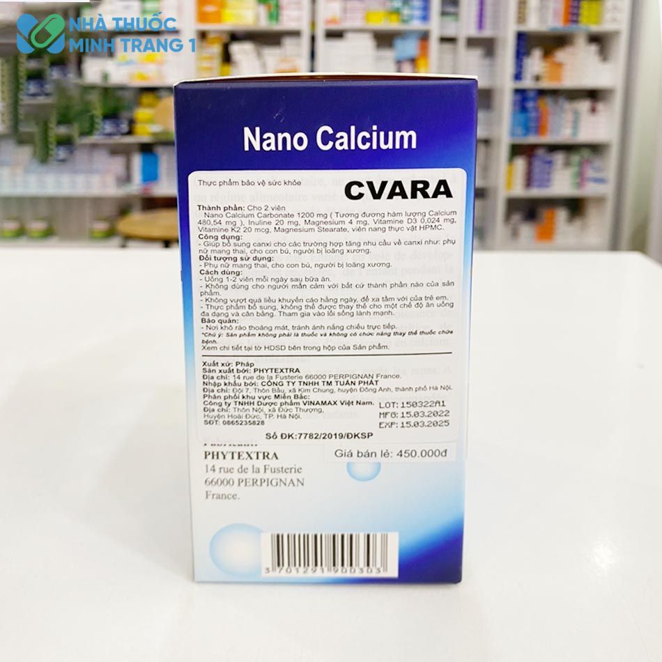 Thông tin của sản phẩm CVARA Nano Calcium
