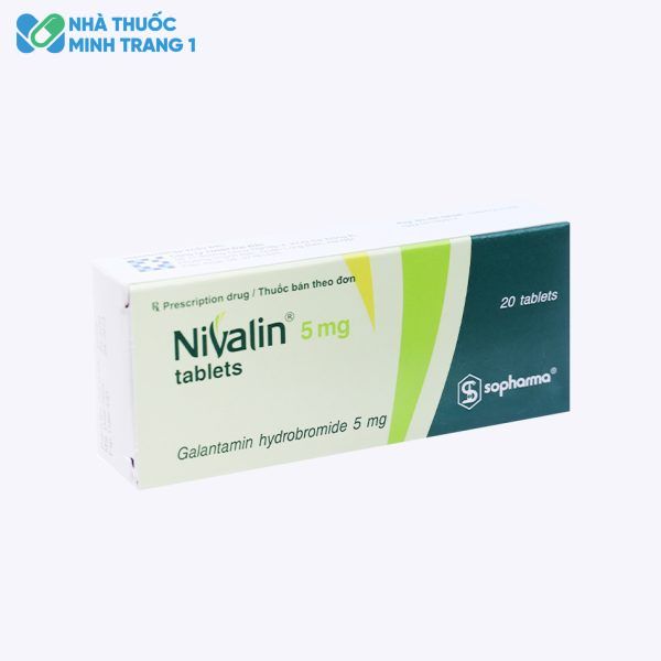 Góc nghiêng của hộp thuốc Nivalin 5mg