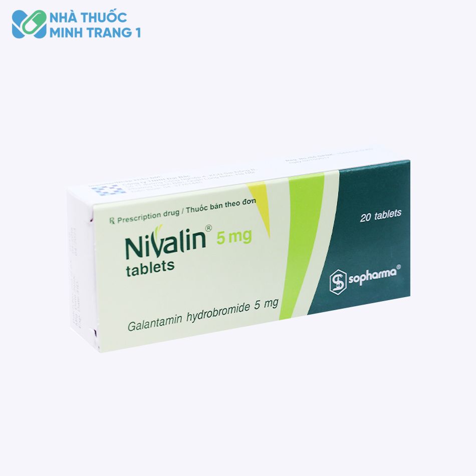 Góc nghiêng của hộp thuốc Nivalin 5mg