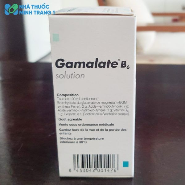 Mặt bên hộp thuốc Gamalate B6