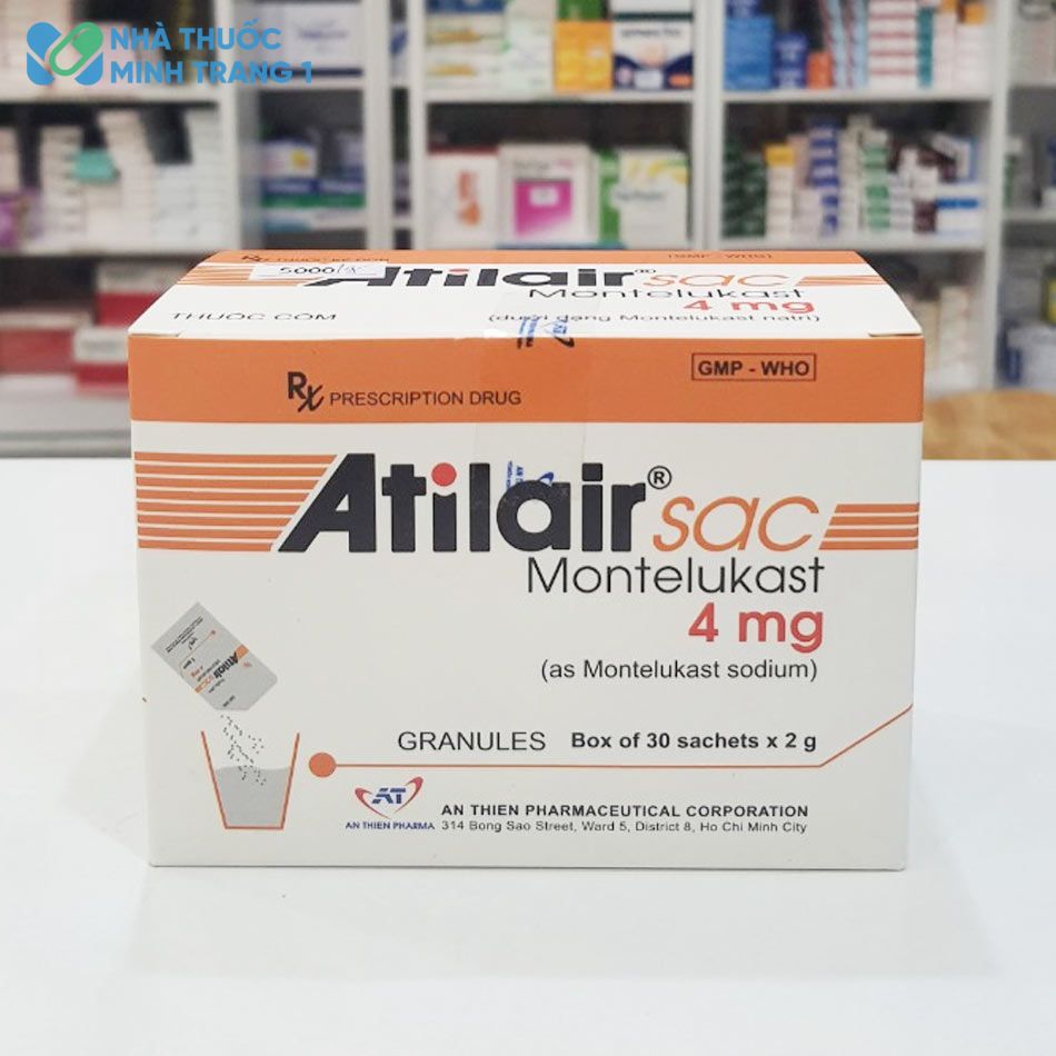 Mặt trước hộp thuốc Atilair sac 4mg