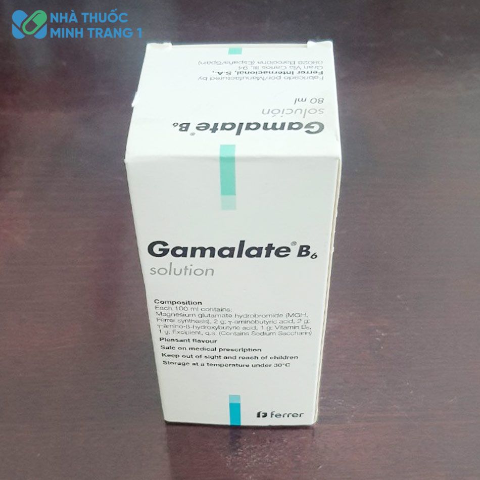 Mặt trên hộp thuốc Gamalate B6