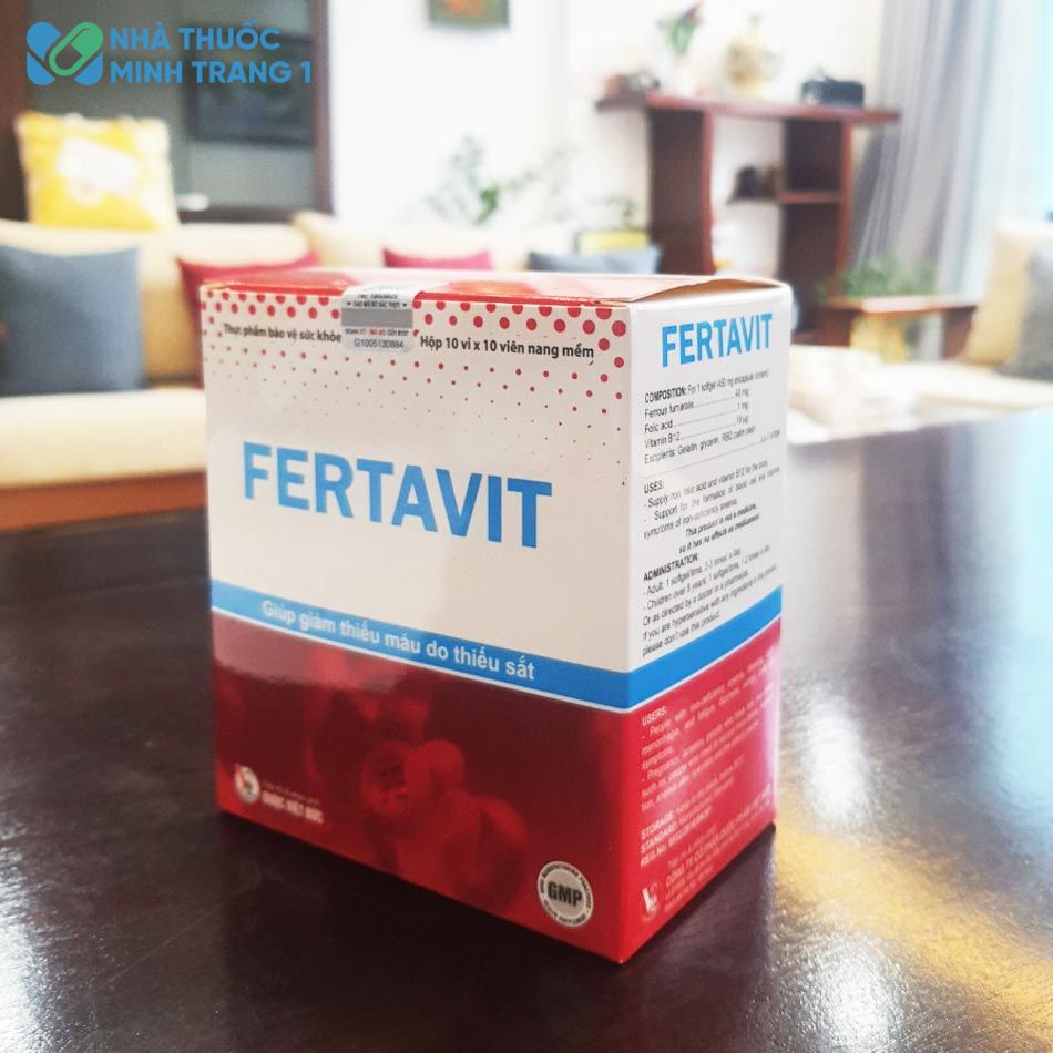 Hình ảnh hộp sản phẩm Fertavit được chụp tại Nhà Thuốc Minh Trang 1.