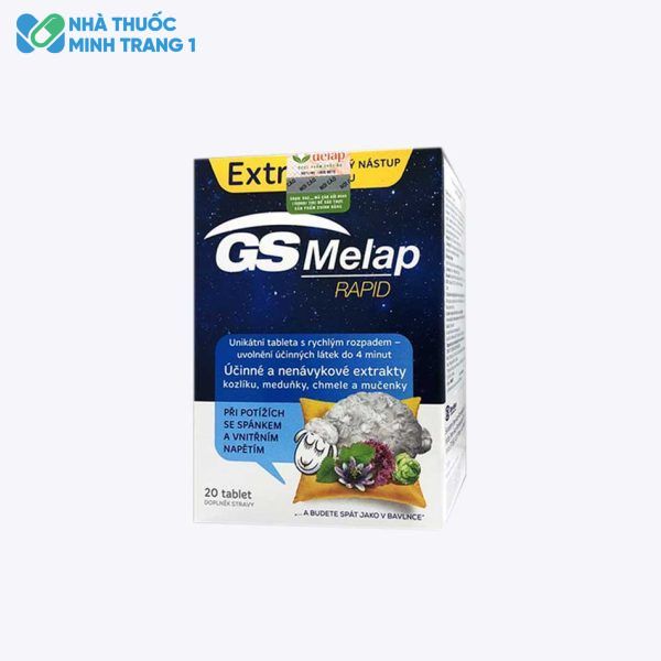 Hình ảnh: Hộp sản phẩm hỗ trợ ngủ ngon GS Melap Rapid