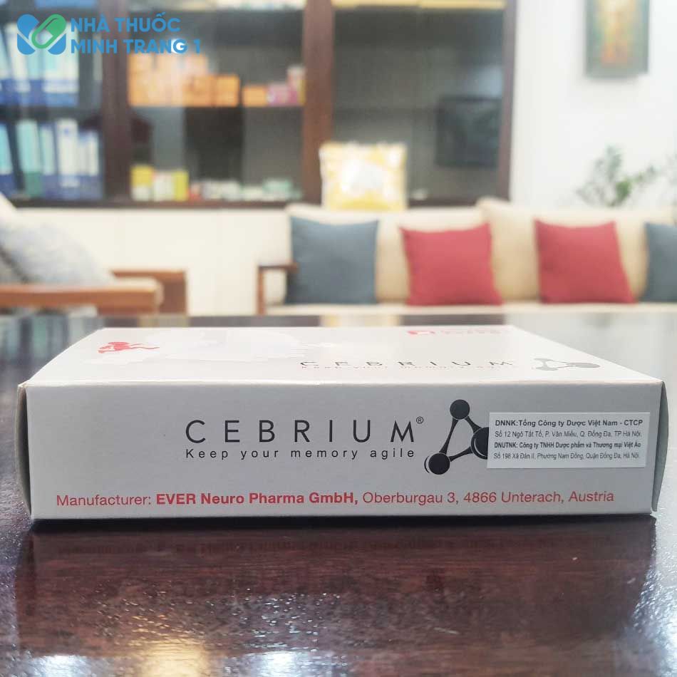 Mặt đáy của hộp sản phẩm Cebrium