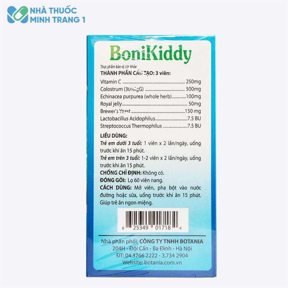 Những thành phần có trong sản phẩm BoniKiddy