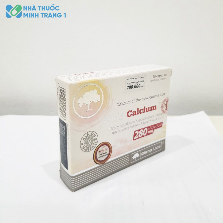 Góc nghiêng hộp sản phẩm Chela Calcium D3