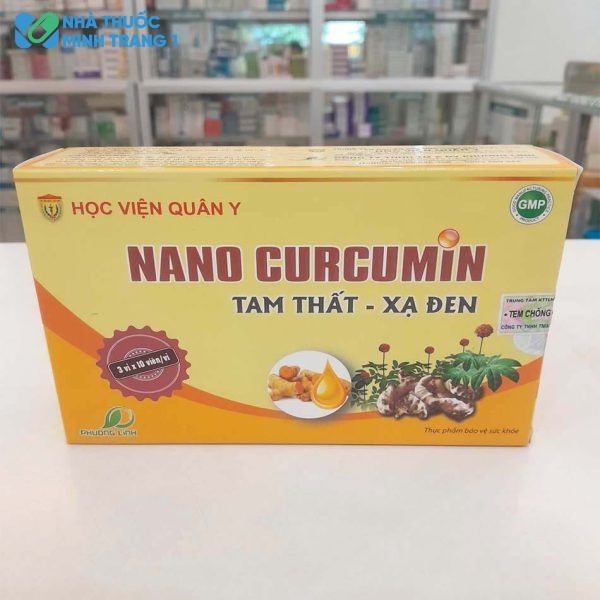 Hình ảnh hộp sản phẩm Nano Curcumin Tam Thất Xạ Đen chụp tại nhà thuốc Minh Trang 1