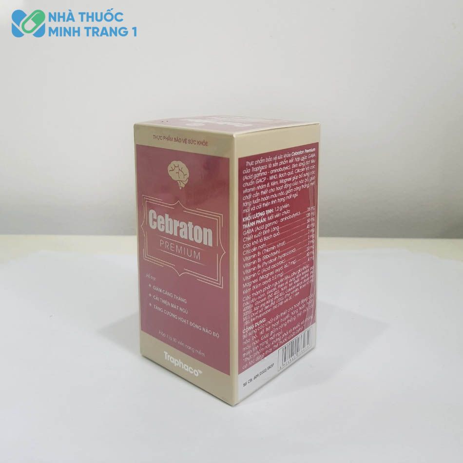 Hình ảnh mặt nghiêng hộp sản phẩm Cebraton Premium 