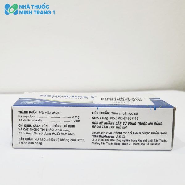 Thành phần thuốc ngủ Neuractine 2mg