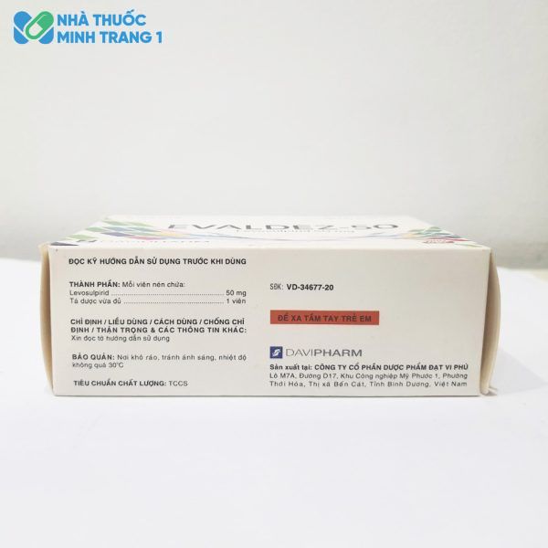 Thông tin của thuốc Evaldez - 50