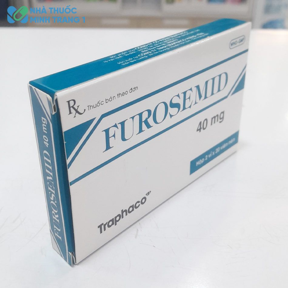 Mặt bên hộp thuốc Furosemid 40mg traphaco