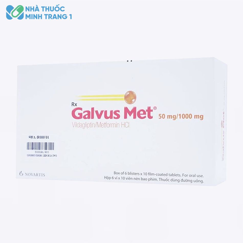 Mặt trước hộp thuốc Galvus Met 50/1000