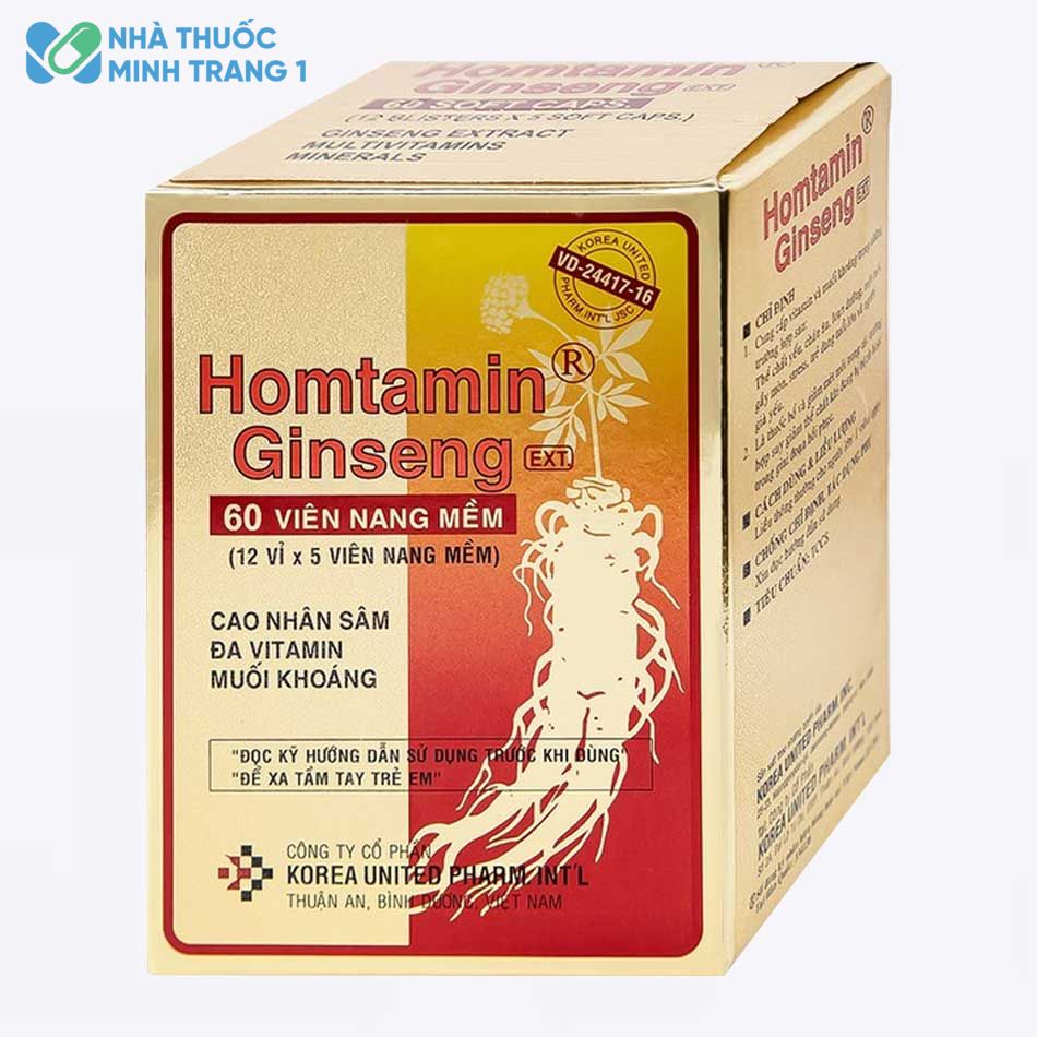 Hình ảnh hộp thuốc Homtamin Ginseng