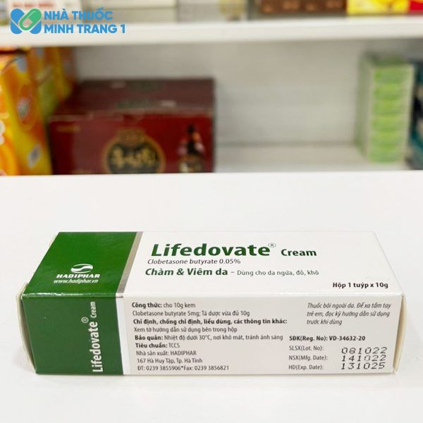 Mặt bên hộp thuốc Lifedovate
