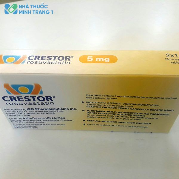 Hình ảnh mặt bên hộp thuốc Crestor 5mg