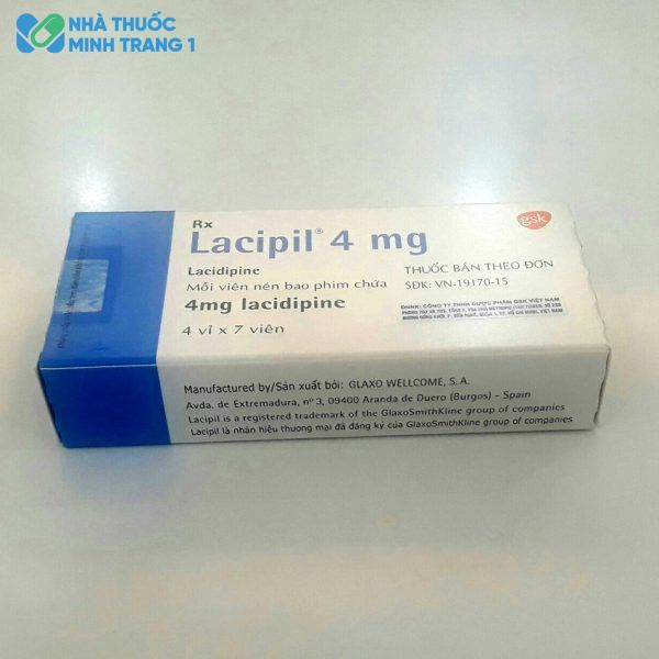 Hình ảnh bao bì hộp thuốc Lacipil 4mg
