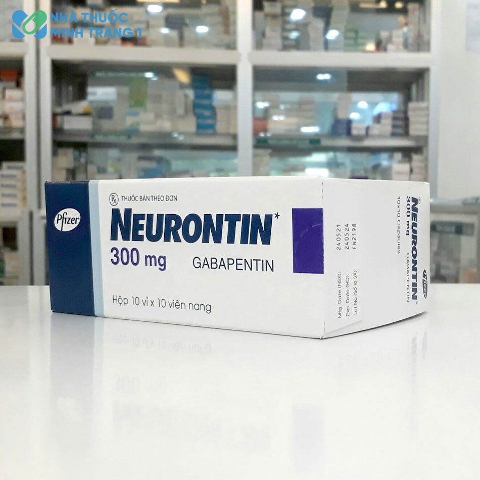 Hình ảnh mặt bên hộp thuốc Neurontin 300mg