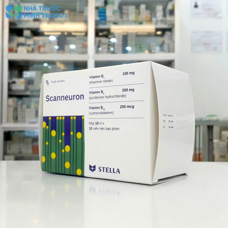 Hình ảnh chụp nghiêng hộp thuốc Scanneuron