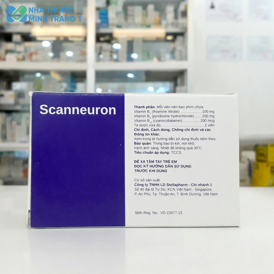 Hình ảnh mặt sau hộp thuốc Scanneuron