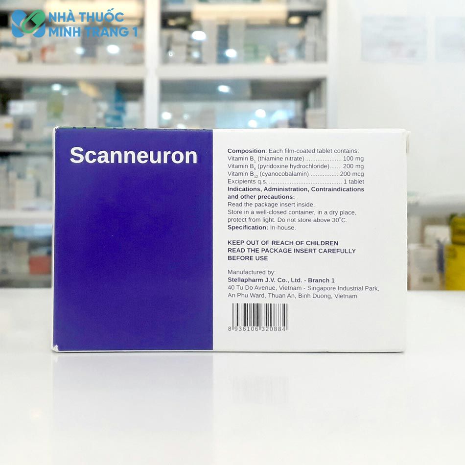 Hình ảnh mặt sau hộp thuốc Scanneuron