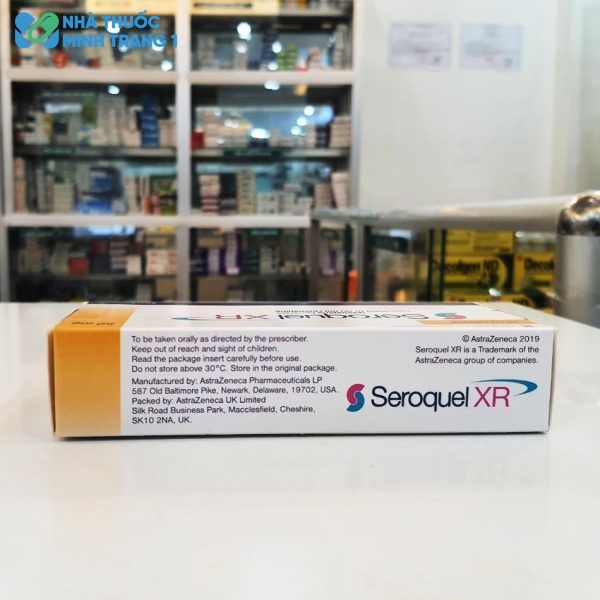 Hình ảnh mặt bên của hộp thuốc Seroquel XR 50mg
