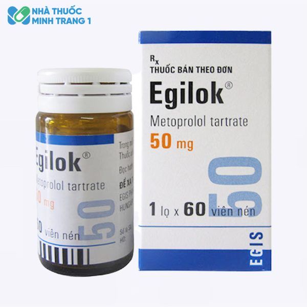 Hộp và lọ thuốc Egilok 50mg