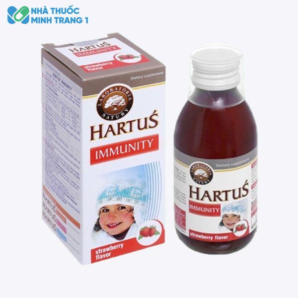 Hình ảnh hộp và lọ sản phẩm Hartus Immunity