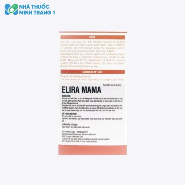 Hình ảnh về công dụng của Elira Mama
