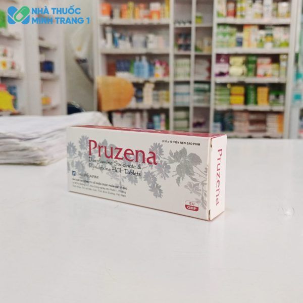 Góc nghiêng của hộp thuốc Pruzena