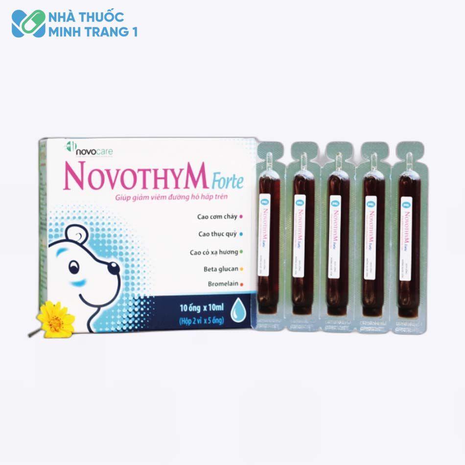 Hình ảnh hộp và ống sản phẩm dung dịch Novothym Forte