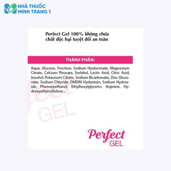 Thành phẩn của sản phẩm Perfect gel