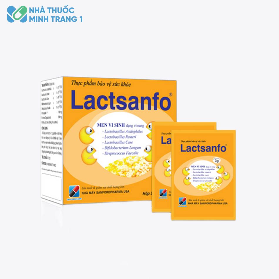 Hình ảnh của hộp và gói sản phẩm Lactsanfo